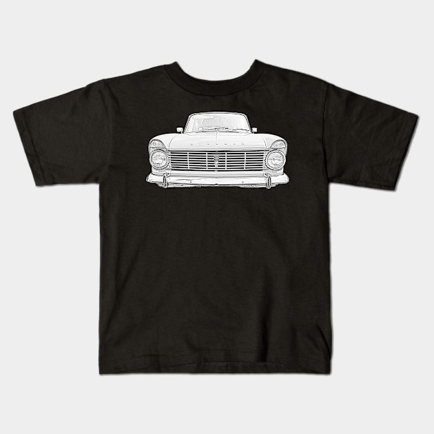 Hillman Super Minx 1960s classic car monochrome Kids T-Shirt by soitwouldseem